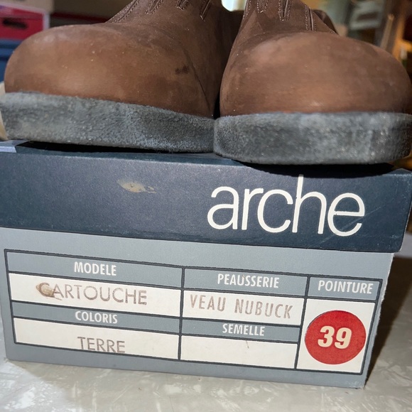Arche Vintage France Cartouche calfskin leather shoe Brown Suede size eu 39 - Picture 15 of 15